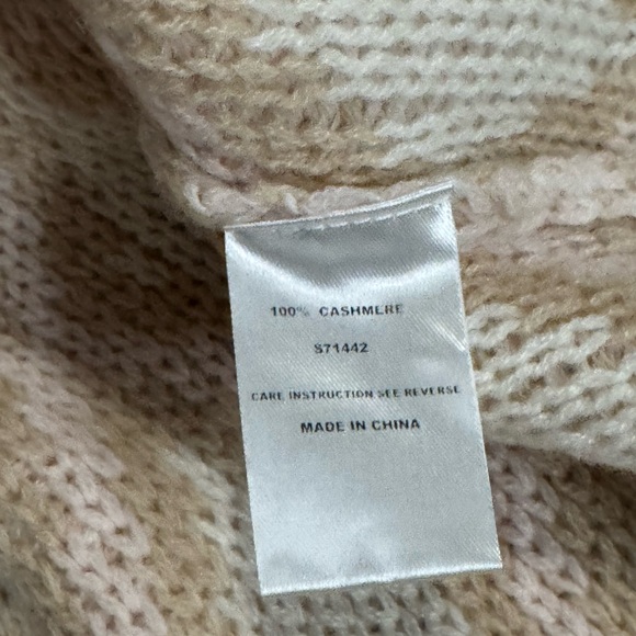 ANN MASHBURN women’s tan CASHMERE mock turtle neck sleeveless sweater sz XL - Picture 7 of 7